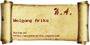 Weigang Arika névjegykártya